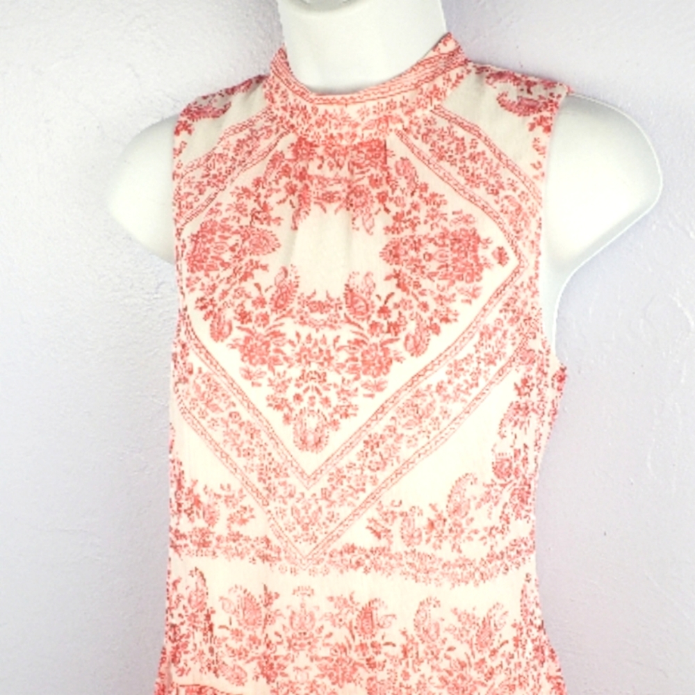 CALVIN KLEIN Paisley Pink Flowy Dress | Size 2 - Picture 6 of 10